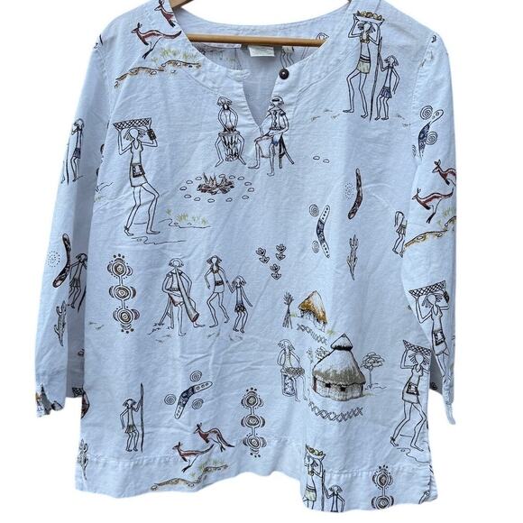 Orchadia Casuals Vintage Australia Linen shirt Size Large - Picture 1 of 7